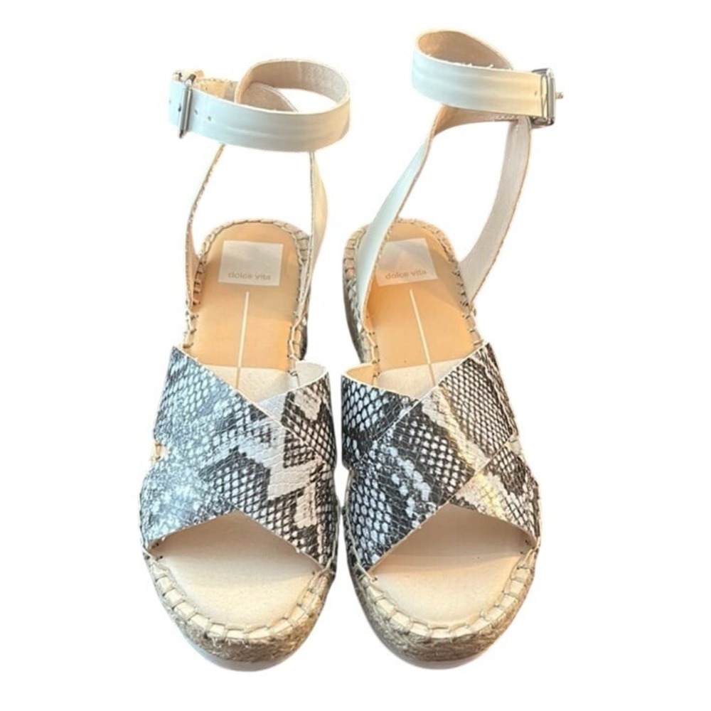 Dolce Vita Women's Size 8 Espadrille Wedge Sandals Snake Print‎